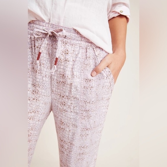 Anthropologie Orana Printed Joggers Pink Snakeskin Print Pants | Size Medium - Picture 10 of 11